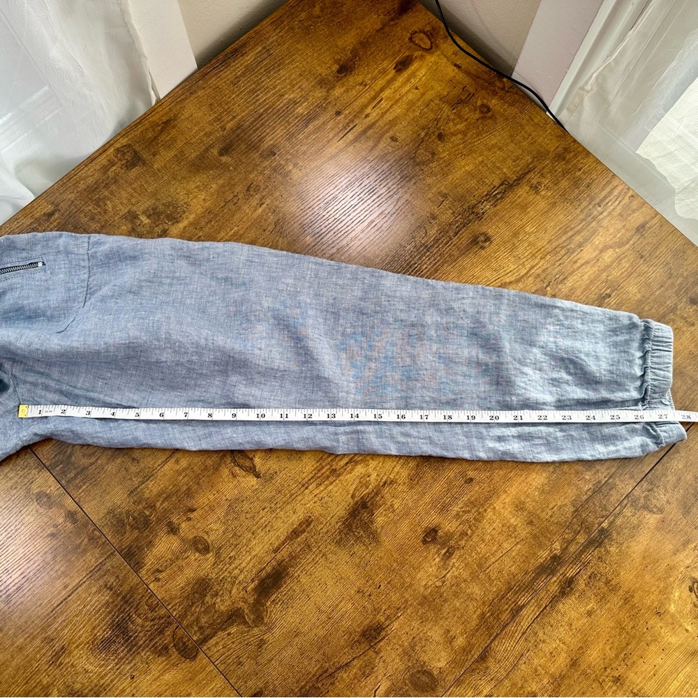 Athleta Cabo Linen Light Blue Drawstring Joggers, 12 - Picture 16 of 16